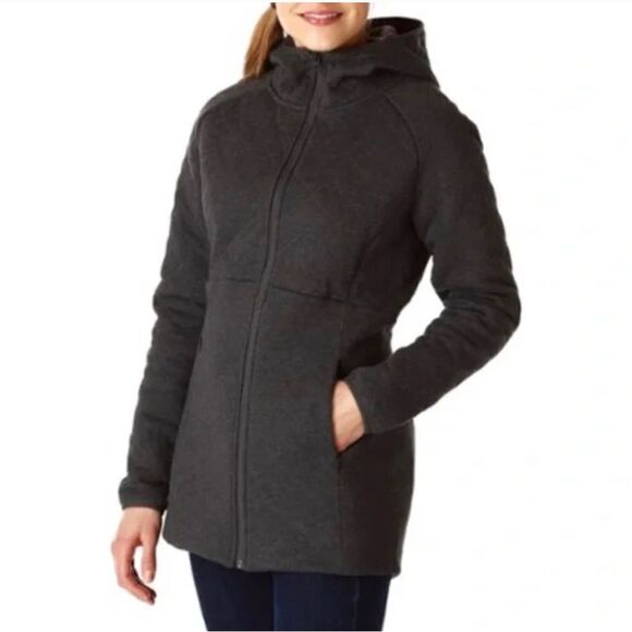 Northface caroluna hooded jacket black/ osito fur lined heavyweight sz XS - Picture 1 of 12